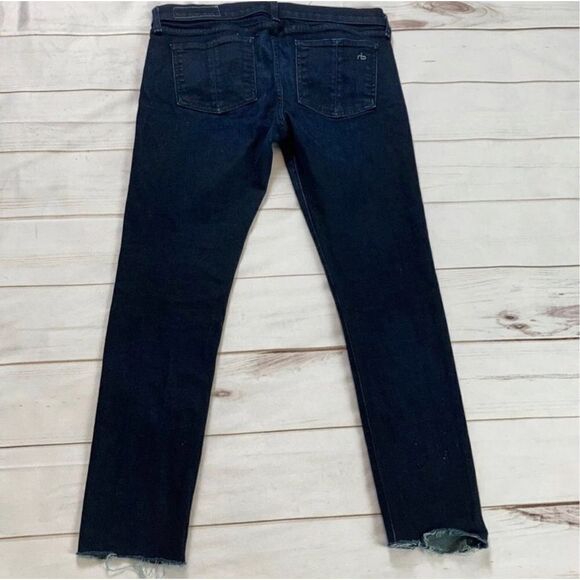 Rag & Bone Modele In Olive Harrow Skinny Raw Hem Jeans Size 29 - Picture 3 of 13